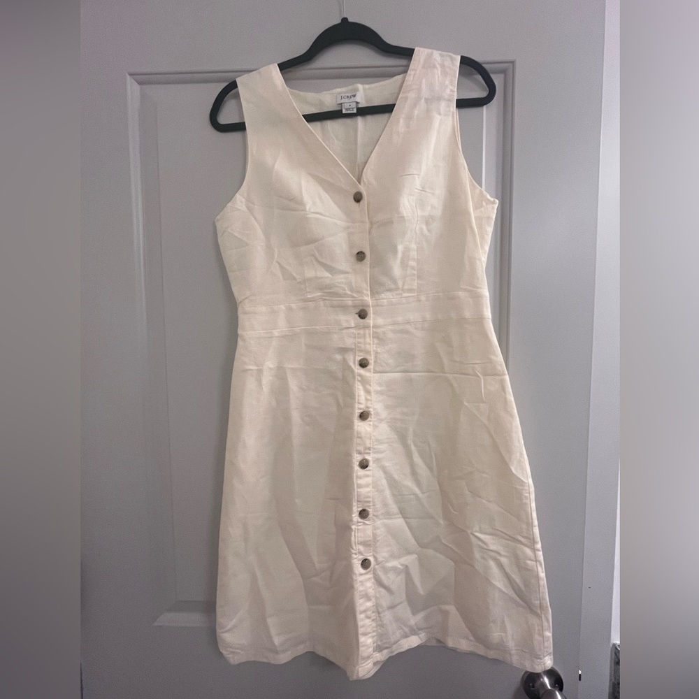 J Crew Classic Cream Button-Down Dress